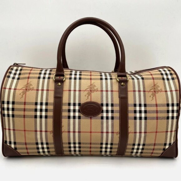 Burberrys Beige Brown House Check 2way Duffle Handbag - Picture 1 of 16